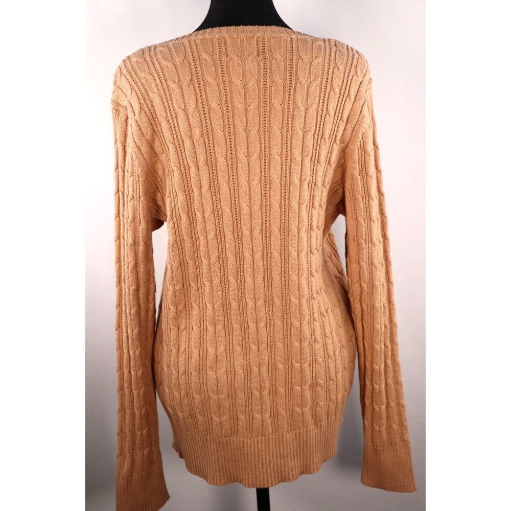 St. Johns Bay Women's V-Neck Cable Knit Sweater Size Large - Picture 3 of 12